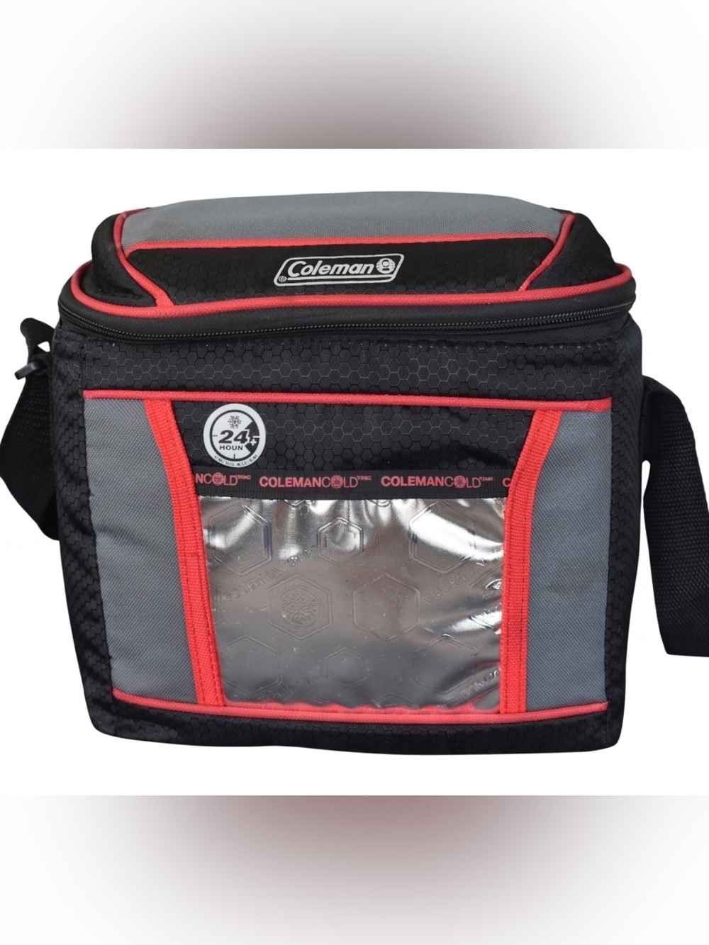 Coleman Gray and Red Cooler Bag